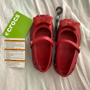CROCS Kids Glittery Red Dress Shoes
